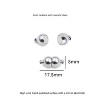 Collier en acier inoxydable avec fermoir magnétique plaqué or 18 carats et fermoir sphérique robuste
