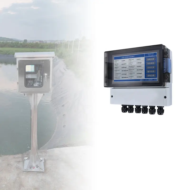 Sistema multiparâmetro de água, sensor de qualidade da água, sonda de condutividade, sensor de turbidez, sistema de monitoramento de qualidade da água, pH, ORP