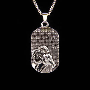 Collier avec pendentif zodiaque de marque Square, en alliage, style punk, vente en gros, bijoux personnalisés pour hommes, chaîne - Product Image 6