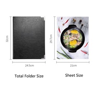 Porte-menu en cuir PU de taille A4 personnalisée en cuir Yimi avec onglets d'angle de 6 pages