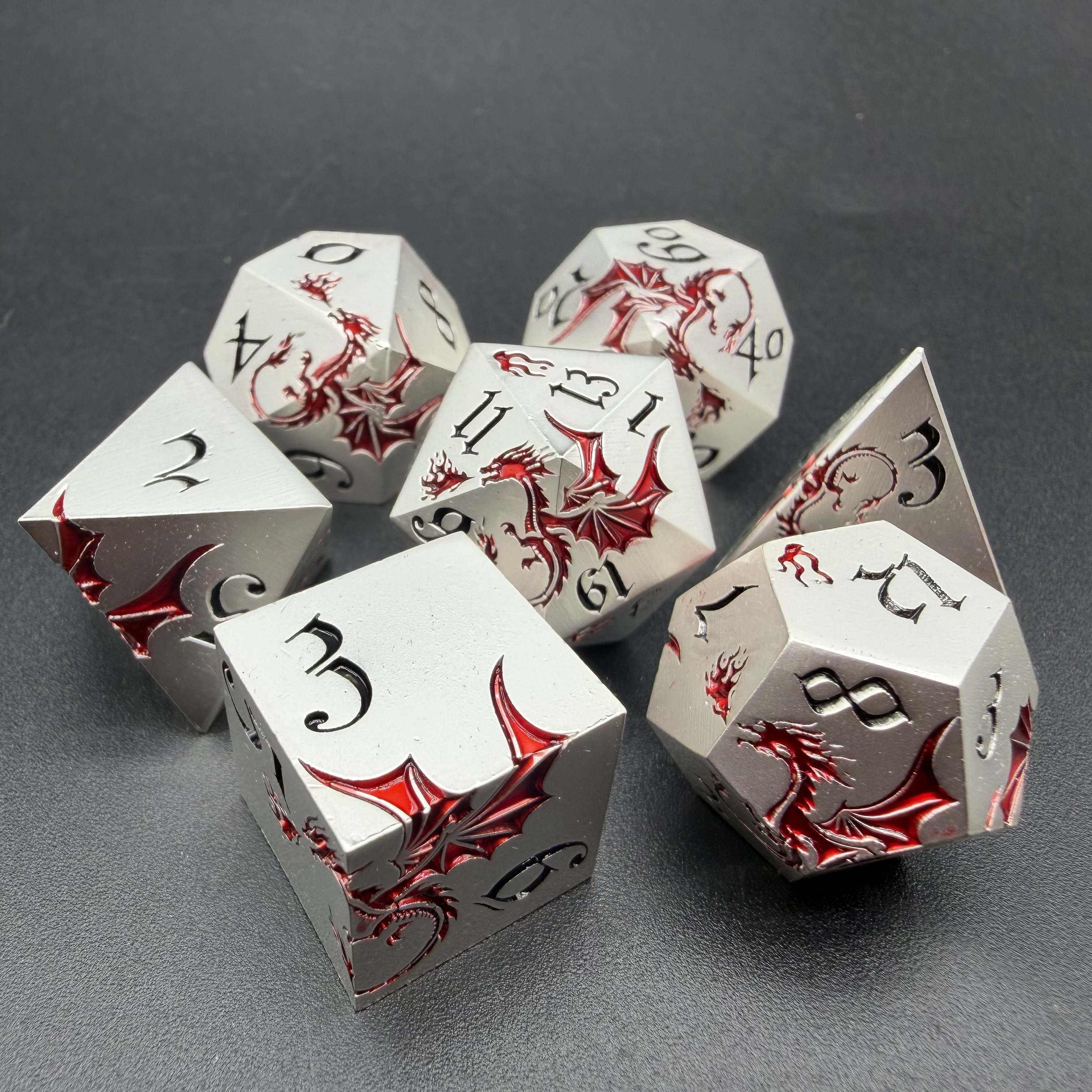 Silver with red