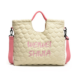 Sac élégant et léger pour femmes sac à bandoulière fourre-tout de grande capacité pour sac à bandoulière brodé de lettres d'étudiants - Product Image 5