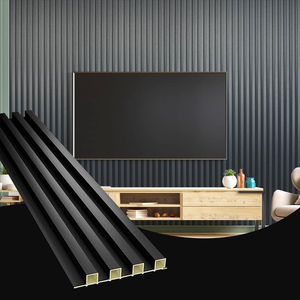 Panneau mural en WPC moderne, écologique, résistant à l'humidité, imperméable, ignifuge, en plastique, à lattes cannelées, pour revêtement intérieur/extérieur <span class=keywords><strong>d</strong></span>'hôtel 5 - Product Image 2