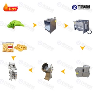 Línea completa de producción de patatas fritas de plátano Línea de producción de aperitivos de plátano Chips de plátano Línea para freír patatas fritas - Product Image 4