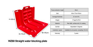 Barriera Mobile a L per Inondazioni Rossa Anticorrosione Dimensioni Personalizzate Sistema di Prevenzione Alluvioni Barriera Idraulica in ABS - Product Image 5