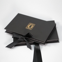 Emballage de carte de membre de luxe noir rigide en matériau recyclé avec logo personnalisé, estampage à chaud, chargement par le haut et pelliculage mat, idéal pour cadeaux
