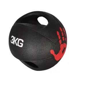 Gymnastic Fitness Power Training Workout Exercise Weighted Double Grip Rubber Slam Medicine Ball with Dual Grip Handle