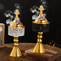 Nouveau brûleur d'encens en fer forgé électroplaqué, style arabe, pièce décorative de style moyen-oriental pour fêtes, vente en gros