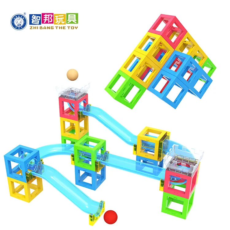 Educational Toys Distributors New Innovative Diy Learning Magnetic Building Block Toys With Marble Ball