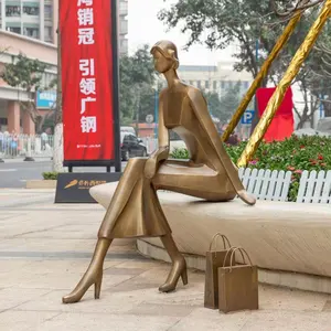 Estatuas de mujer modernas de bronce personalizadas, estatuas de mujer hermosa, decoración del hogar, estatua de chica Sexy desnuda de bronce de tamaño real - Product Image 2