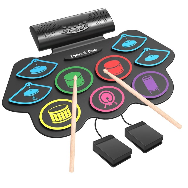 Children Silicone Portable Roll up Electronic Drum Kit USB MIDI Electronic Drum Digital Drum Pad
