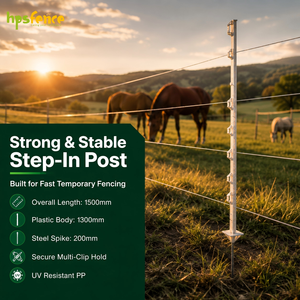 Poteau de <span class=keywords><strong>clôture</strong></span> en PP blanc anti-UV de qualité supérieure, 1500 mm, léger, facile à installer, pour jardin, ferme, sécurité des <span class=keywords><strong>chevaux</strong></span>, <span class=keywords><strong>clôture</strong></span> électrique - Product Image 2