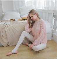 Automne Plus Velours Épaissi Fileté Coton À Rayures Verticales Pantalon D'extérieur Leggings Pour Femmes