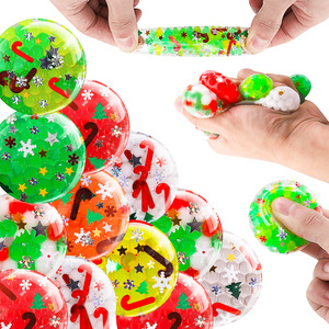 Pelota Blanda de Agua con Purpurina Navideña, Juguete Sensorial Antiestrés de TPR, Juguete para Apretar, Burbuja Festiva, Regalo Navideño - Product Image 4