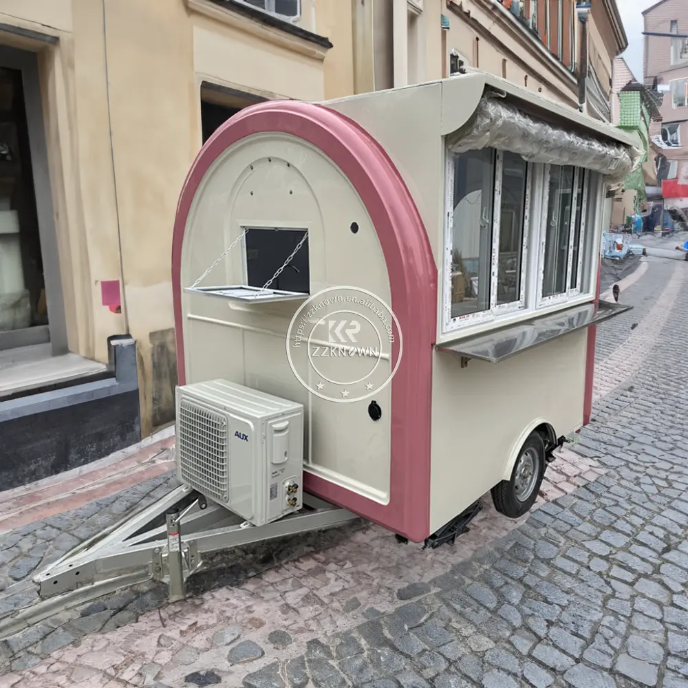 2024 Mobile Kaffee-Eiscreme-Schnellimbiss-Lkw-Anhänger voll ausgestattet Mobile Hot Dog-Pizza Catering-Anhänger zu verkaufen