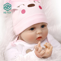 HS Simulations puppen Munecas-Silicona-Echte schöne wieder geborene Babypuppen-Krippen form mit 55CM