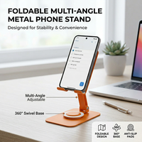 Support de téléphone intelligent de bureau pliable, support de tablette mobile, support de téléphone portable rotatif à 360 degrés en métal