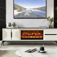 Lemari TV Klasik Dekoratif dengan Perapian LED, Konsol Perapian Elektrik LED dengan Nyala Api yang Dapat Disesuaikan untuk Dekorasi Rumah