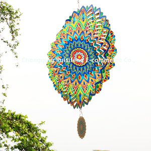 Molino de Viento Mandala LED de 12 Pulgadas, 3D, de Acero Inoxidable, con Energía Solar, Resistente al Agua, para Decoración de Jardín, Venta al Por Mayor - Product Image 4