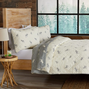 بيع بالجملة مفروشات فندقية لجميع المواسم مريحة ناعمة قابلة للعكس كوخ مفرش سرير لحاف مزدوج - Product Image 4