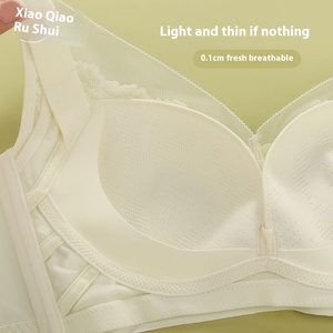 Women Lace Mesh Design Stylish Big Breasts Slimming Breathable Full Cups Adjustable Body Shape <strong>No</strong> Wires Ultra-thin Plus-size <strong>Bra</strong> - Product Image 5