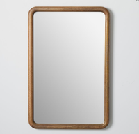 Fournisseur de miroirs en bois OEM/ODM en gros, certifié BSCI, miroir rectangulaire encadré en bois massif couleur noyer