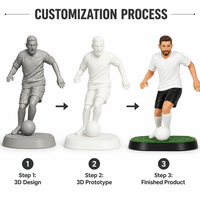 Statue d'athlète de football personnalisée en résine, modèle de joueur de soccer pour souvenir de fan, trophée de club, affichage personnalisé, couleur et taille sur mesure