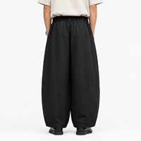 Herrenhose Schwarz Baggy Weites Bein Locker Sitzend Streetwear Fallschirmhose Maßanfertigung