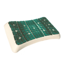 WJ-1139 Zervikales Kühlendes Memory-Foam-Kissen mit Gel-Schicht, Orthopädisches Design mit Seitensteg, Gestrickt, Abnehmbar, Waschbar für Pflege und Hotel