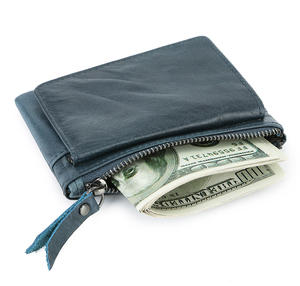 Borsa di alta qualità in pelle <span class=keywords><strong>con</strong></span> cerniera 2 cerniere <span class=keywords><strong>portamonete</strong></span> <span class=keywords><strong>portamonete</strong></span> <span class=keywords><strong>con</strong></span> slot per carte Organizer cambio monete per uomo <span class=keywords><strong>donna</strong></span> - Product Image 5