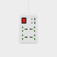 Enchufe Multifuncional DENIXI - USB + PC con Interruptor, Enchufe Múltiple Universal (Estándares de EE. UU., UE, Reino Unido)