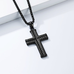 <b>Cross</b> Stainless Steel Necklace Unisex Sweater <b>Chain</b> Gift Jewelry - Product Image 4