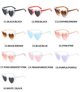 نظارات شمسية أنيقة بدون إطار إطار صغير ظلال حلوى الحفلات ظلال نظارات على شكل قلب - Product Image 3