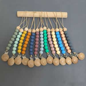 Chaîne de sucette en silicone avec perles sensorielles, idéale pour cadeau de fête, attache pour porte-bébé et poussette - Product Image 1
