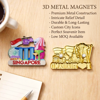 Aimant de réfrigérateur en métal souvenir promotionnel de haute qualité en alliage de zinc, avec émail souple en relief 3D, représentant un monument touristique de la ville