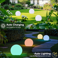 Lampe solaire magique en cristal, boule lumineuse RGB, lumière de jardin en plastique PE à économie d'énergie avec alimentation LED et batterie DC