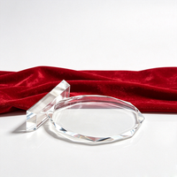 Plaque de récompense en cristal octogonal transparent avec gravure de logo personnalisée, design tendance, trophée pour événements sportifs, événements annuels d'entreprise, coffret cadeau