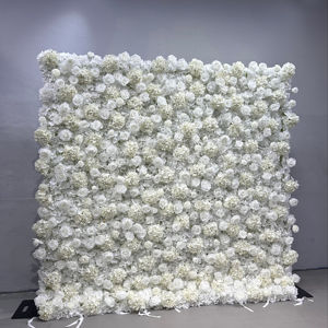 Fs-सफेद पुष्प व्यवस्था शादी की सजावट के लिए कृत्रिम फूल पृष्ठभूमि रोल - Product Image 2