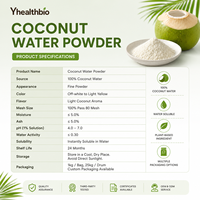 Poudre de jus de noix de coco en marque blanche, base naturelle de noix de coco, formule personnalisée pour le marché de détail des boissons