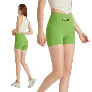 F2118 Lulu Quần Short Tập Yoga Đường Kẻ Không Vụng Về Nâng Mông Cạp Cao Cho Nữ Trang Phục Thể Thao Tập Gym Thể Dục Năng Động