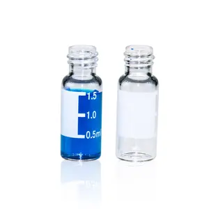 Whosale 2mL ברור זכוכית 12x32mm שטוח בסיס 8-425 בורג חוט בקבוקון עם תווית
