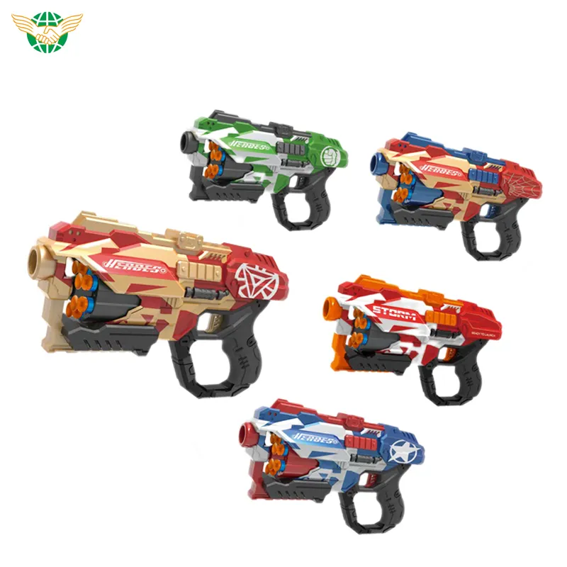 Juguete de pistola de balas blandas manual de varios estilos para niños con 20 balas blandas de repuesto con 5 opciones de color