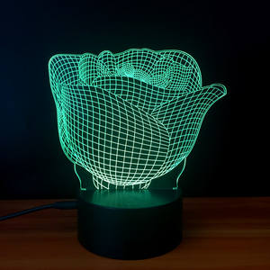 NOVEDAD DE 3D rosa en forma de luz de la noche la Lámpara USB LED luz de estado de ánimo de regalos de decoración para el amante - Product Image 4