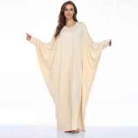 Services OEM, Vente en gros de robes Abaya de Dubaï, style turc, modestes, élégantes, à manches longues, 100% polyester naturel, longueur cheville, pour femmes