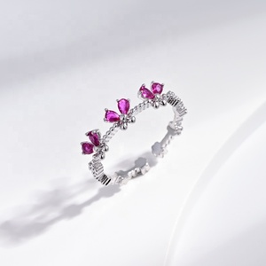 Anillo pequeño de plata de ley 925 con corte de pera, oro de 14k, diseño de mariposa con circonita marquise, anillos de verano económicos y bonitos para niñas. - Product Image 2