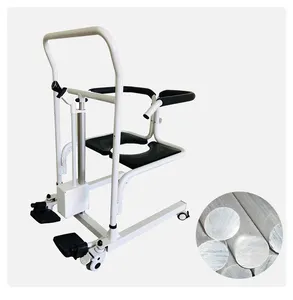 Elektrikli hasta Transfer asansörü komodin tuvalet banyo sandalyesi için tekerlekler ile engelli yaşlı hareketli tekerlekli sandalye