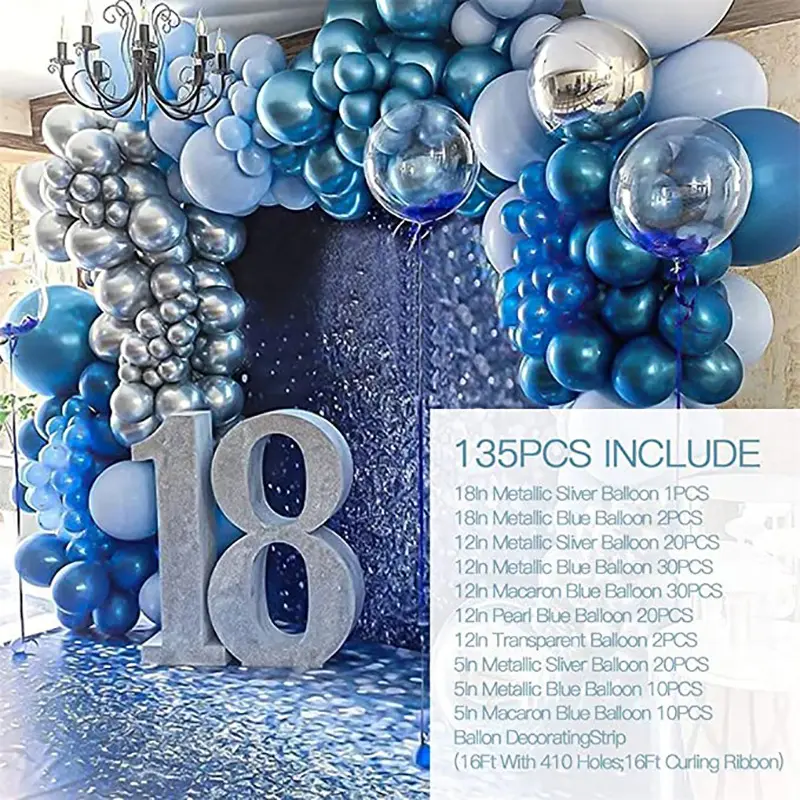 Hete Verkoop Blauwe Oceaan Latex Ballon Verjaardagsfeest Decoratie Ballonnen Boog Slinger Kit