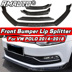 POLO MK5 Lip Carbon Fiber Front Bumper Diffuser <b>Splitter</b> Rear Spoiler Body Kit for Volkswagen VW POLO MK5 MK6 MK7 MK8 2009-2023 - Product Image 1