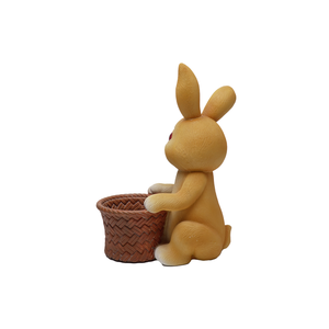 مزارعي زهور أرنب عالية الجودة حرف راتنج لطيف لديكور المنزل الأنيق الداخلي والخارجي - Product Image 3