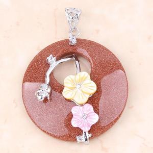 Hongzhuo bán buôn thời trang bạc hoa quyến rũ đá quý tự nhiên đá <span class=keywords><strong>Donut</strong></span> Mặt dây chuyền chữa bệnh Pha Lê Chất lượng hàng đầu <span class=keywords><strong>orgone</strong></span> đồ trang sức - Product Image 2